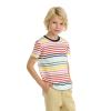 LittleSpring Boys Short Sleeve Tshirt Navy Blue Crew Neck T-Shirt Cotton Size6-7 view 2