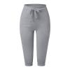 Capris Pants for Women Plus Size 2024 Plus Size Loose Soft Drawstring Workout Womens Joggers Yoga Pants with Pockets for Women Lounge Pants 4-Gray Medium view 4