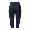 Capri Pants for Women Plus Size 2024 Plus Size Loose Soft Drawstring Workout Womens Joggers Short Length Yoga Pants with Pockets for Women Lounge Pants 3-Navy Small view 4