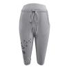 Capris Pants for Women Stretch 2024 Plus Size Loose Soft Drawstring Workout Womens Joggers Short Length Yoga Pants with Pockets for Women Lounge Pants 5-Gray Small view 4
