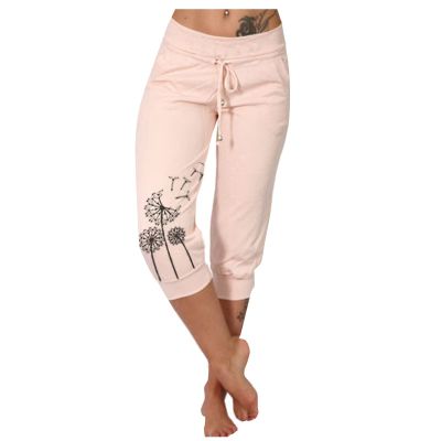 Capris Pants for Women Dressy 2024 Plus Size Loose Soft Drawstring Workout Sweat Pants for Womens Yoga Pants with Pockets for Women Lounge Pants 5-Pink 5X-Large