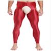 YiZYiF Mens Glossy Hollow Out Underwear Pants Long Thermal Bottoms Leggings Slim Fitted Sport Tights Red Large view 1
