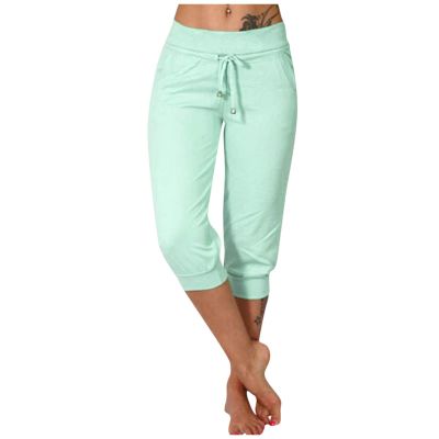 Capri Pants for Women with Pockets 2024 Plus Size Loose Soft Drawstring Workout Sweat Pants for Womens Baggy Yoga Pants with Pockets for Women Lounge Pants 4-Green X-Large