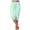 Capri Pants for Women with Pockets 2024 Plus Size Loose Soft Drawstring Workout Sweat Pants for Womens Baggy Yoga Pants with Pockets for Women Lounge Pants 4-Green X-Large view 1