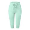 Capri Pants for Women with Pockets 2024 Plus Size Loose Soft Drawstring Workout Sweat Pants for Womens Baggy Yoga Pants with Pockets for Women Lounge Pants 4-Green X-Large view 3