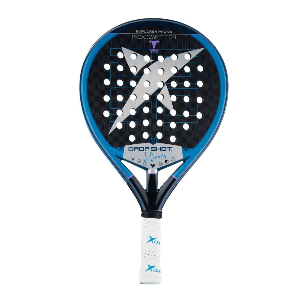 Drop Shot DP304013 Explorer P6.0 P6.0 Paddel Racquet, for Expert Competitions, Round Format 1.5 inches (38 mm), Carbon 12000 Face, Genuine Product