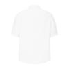 2024 Womens Shirts Short Sleeve Cotton Linen Tops Summer Casual Collared Shirt Crewneck Pleated Tunic Tee Blouses White view 4