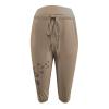 Capris Pants for Women Stretch 2024 Plus Size Loose Soft Drawstring Workout Womens Joggers Tummy Control Yoga Pants with Pockets for Women Lounge Pants 5-Khaki 3X-Large view 4