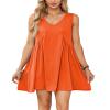 Women's Summer Sleeveless Mini Dress Casual Loose V Neck with Pockets Beach Dresses,Orange,L view 1