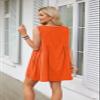 Women's Summer Sleeveless Mini Dress Casual Loose V Neck with Pockets Beach Dresses,Orange,L view 3