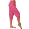 Capri Pants for Women Plus Size 2024 Plus Size Loose Soft Drawstring Workout Sweat Pants for Womens Capri Capri Leggings with Pockets for Women Lounge Pants 3-hot Pink Medium view 3