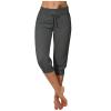 Capri Pants for Women Petite Short 2024 Plus Size Loose Soft Drawstring Workout Sweat Pants for Womens Straight Leg Yoga Pants with Pockets for Women Lounge Pants 3-Dark Gray 5X-Large view 1