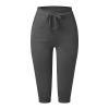 Capri Pants for Women Petite Short 2024 Plus Size Loose Soft Drawstring Workout Sweat Pants for Womens Straight Leg Yoga Pants with Pockets for Women Lounge Pants 3-Dark Gray 5X-Large view 3