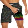 PIANHAUE Mens Swim Trunks with Compression Liner 5 Inch Inseam Quick Dry Music Funny Duck Swimwear Bathing Suit Swim Board Shorts with 4 Pockets view 1