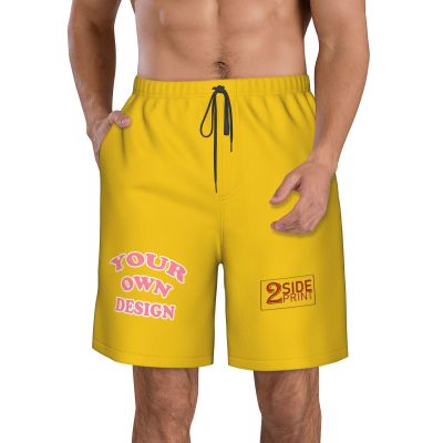 NineFit Basics Custom Short Men Personalized Shorts with Text Photo Logo Custom Swim Trunks Design Your own with Pockets Mesh Lining Gold X-Large