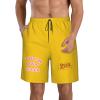 NineFit Basics Custom Short Men Personalized Shorts with Text Photo Logo Custom Swim Trunks Design Your own with Pockets Mesh Lining Gold X-Large view 1