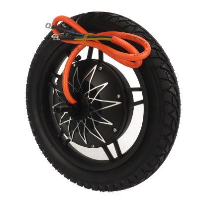 Bnineteenteam Wheel Hub Motor, 14inch 36V72V 10005000W Brushless DC Disc Brake Motor Dual Hall High Power Hub for Electric Motorcycle Scooter Balance Car