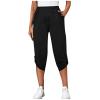 Capri Pants for Women Plus Size 2024 Plus Size Loose Soft Drawstring Workout Womens Joggers Petite Length Yoga Pants with Pockets for Women Lounge Pants 2-Black X-Large view 1