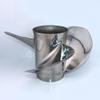 AQUAMAN 13 1/2x15 Polished Stainless Propeller OEM 58133-ZW1-A15P for Honda Outboard Engines 60-130 HP,15 Tooth, RH view 2