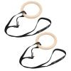 Keenso Adjustable Birch Wood Gymnastics Rings 330lbs Capacity Pull Up Exercise Rings for Full Body Workout