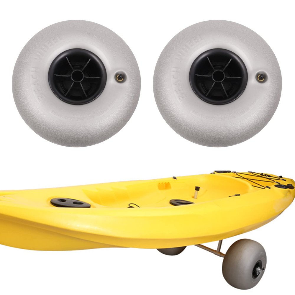 10 inch Beach Balloon Wheels, 2-Pack Balloon Wheels Beach Cart Tires Replacement Big Sand Wheels for Kayak Dolly, Canoe Cart, Rolling Walker, Wheelchair, Garden Cart and Boat, 20mm Axle Bore