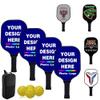 Custom Pickleballs Paddles Set - 4 Paddel 1 Storage Bag and 4 Balls - Great Rackets Gift for Beginner - 40 Color, Navy view 1