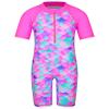 TFJH E Short Sleeve Girls Swimwear UV 50+ Rash Guard Sunsuits Beachwear Swimsuits 408 Rose Scale 6A view 1