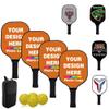 Custom Pickleballs Paddles Set - 4 Paddel 1 Storage Bag and 4 Balls - Great Rackets Gift for Beginner - 40 Color, Chocolate view 1