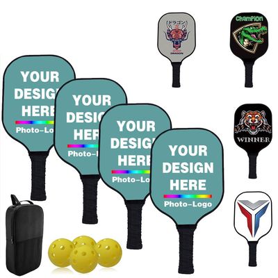 Custom Pickle Balls Paddle Set Personalized Pickleballs Paddles with Comfort Grip, Add Your Design Photo Text Logo, Perfect Paddles for Beginners to Professional, CadetBlue
