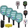 Custom Pickle Balls Paddle Set Personalized Pickleballs Paddles with Comfort Grip, Add Your Design Photo Text Logo, Perfect Paddles for Beginners to Professional, CadetBlue view 1