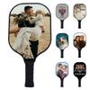 Custom Pickle Balls Paddles Set with Photo Design Your Photo Logo Text, Personalized Rackets Comfort Cushion Grip, Long Handle Equipment, Blue view 2