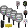 Custom Pickle Ball Paddle Set, Personalized Pickleballs Paddles with 4 Paddles 1 Storage Bag and 4 Balls, Neutral Paddle, Perfect First Paddles for Beginners, Gray view 1