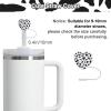 VirgoCCY 5PCS Stanley Cup Accessories Set 30&40 Oz, Includes 1pcs 0.4in Straw Covers, 1 Water Bottle Handle Strap, 2 Cute Love Heart Chain Hanging Charms, 1 Cow Silicone Boot, White Cow view 3