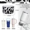 VirgoCCY 5PCS Stanley Cup Accessories Set 30&40 Oz, Includes 1pcs 0.4in Straw Covers, 1 Water Bottle Handle Strap, 2 Cute Love Heart Chain Hanging Charms, 1 Cow Silicone Boot, White Cow view 4