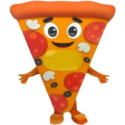 Cute Orange Pizza Mascot Costume Adult Size for Men & Women with Built-in Fan Inside the Head