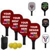Custom Pickle Ball Paddle Set, Personalized Pickleballs Paddles with 4 Paddles 1 Storage Bag and 4 Balls, Neutral Paddle, Perfect First Paddles for Beginners, Maroon view 1