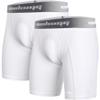 COOLOMG Youth Boys Compression Shorts with Cup Pocket, NO Cup for Baseball Football Lacrosse,White L,2-Pack view 1