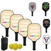 Custom Pickle Balls Paddles Set with Photo Design Your Photo Logo Text, Personalized Rackets Comfort Cushion Grip, Long Handle Equipment, Wheat view 1