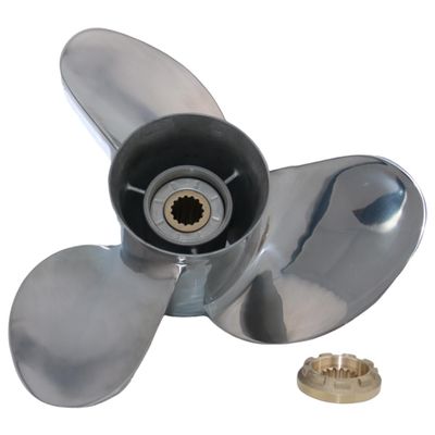 AQUAMAN 13 3/4x13 Polished Stainless Propeller OEM 58133-ZW1-A13P for Honda Outboard Engines 60-130 HP,15 Tooth, RH