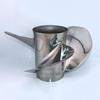 AQUAMAN 13 3/4x13 Polished Stainless Propeller OEM 58133-ZW1-A13P for Honda Outboard Engines 60-130 HP,15 Tooth, RH view 2