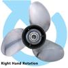 AQUAMAN 13 3/4x13 Polished Stainless Propeller OEM 58133-ZW1-A13P for Honda Outboard Engines 60-130 HP,15 Tooth, RH view 3