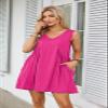 NineFit Basics Women's Summer Sleeveless Mini Dress Casual Loose V Neck with Pockets Beach Dresses,Rose,S, Small view 2