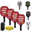 Custom Pickle Ball Paddle Set, Personalized Pickleballs Paddles with 4 Paddles 1 Storage Bag and 4 Balls, Neutral Paddle, Perfect First Paddles for Beginners, Brown view 1
