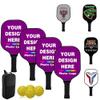 Custom Pickle Balls Paddle Set Personalized Pickleballs Paddles with Comfort Grip, Add Your Design Photo Text Logo, Perfect Paddles for Beginners to Professional, MediumPurple view 1