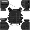 KESONS Tactical Vest, Quick Release Outdoor Weighted Vest, Adjustable 3D Breathable Modular Vest for Training(Black) view 3