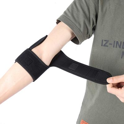 Sport Elbow Guard, Fitness Arm Joint Sprain Armband Spring Support Elbow Pad Protective Gear for Adult and Youth Basketball Badminton Tennis Black