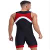 TiaoBug Mens One Piece Swimsuit Shorty Wetsuit Bathing Suit Athletic Spandex Jumpsuit Swimwear UPF 50+ Red 4X-Large view 2
