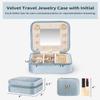 Vlando Travel Jewelry Box for Girls Women, W Initial Jewelry Box for Girls Small Jewelry Box Travel Jewelry Case Jewelry Box Travel Gifts for Girls Women - Letter W, Navy Blue view 4