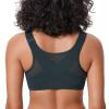 DELIMIRA Women's Front Closure Bras Posture Full Coverage Plus Size Underwire Unlined Back Support Plunge Seamless Bra B-H Forest Dark Green 44D view 2