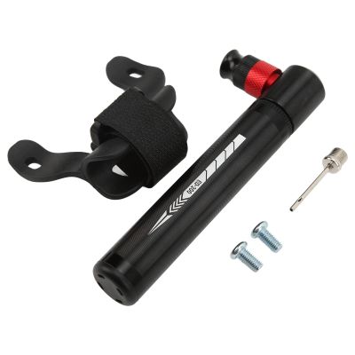 YUSHANCHENG Mini Bicycle Air Pump Mini Portable Bicycle Tire Pump Bike Inflator for Road Mountain Bike American French Integrated Valve (Black)